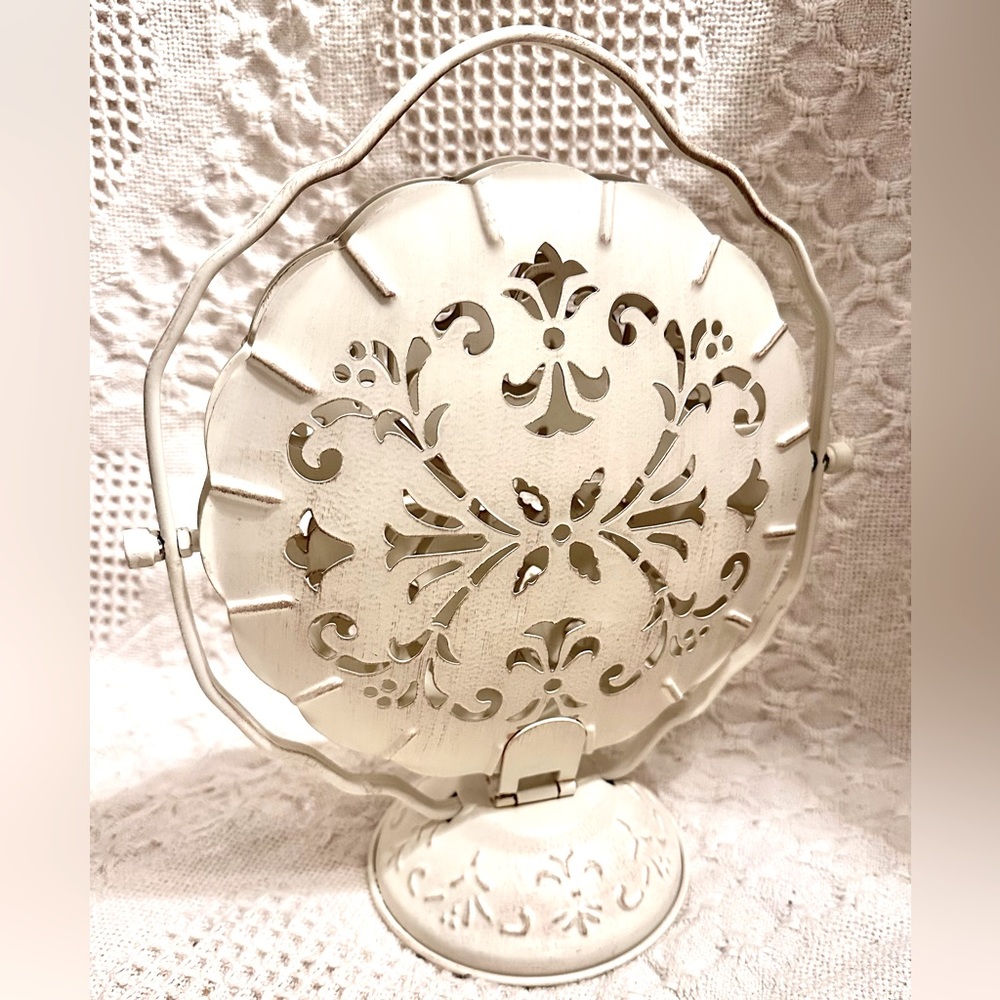 COPY - Rustic Victorian Folding 3 Plate Tea Tray Dessert Server StyleCollapsibl…